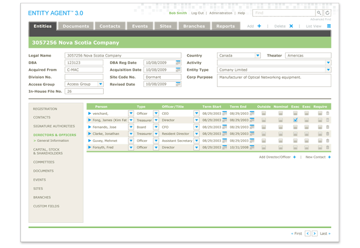 Entity Agent interface