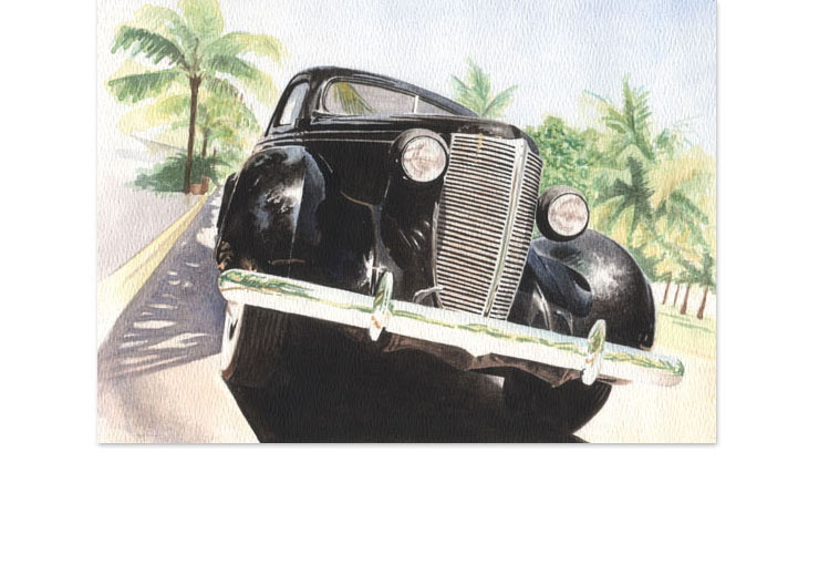 Watercolor Ocean Drive